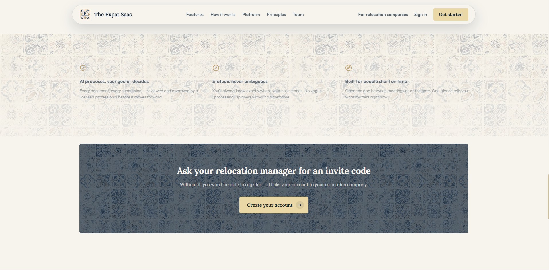 The Expat Saas — detail section