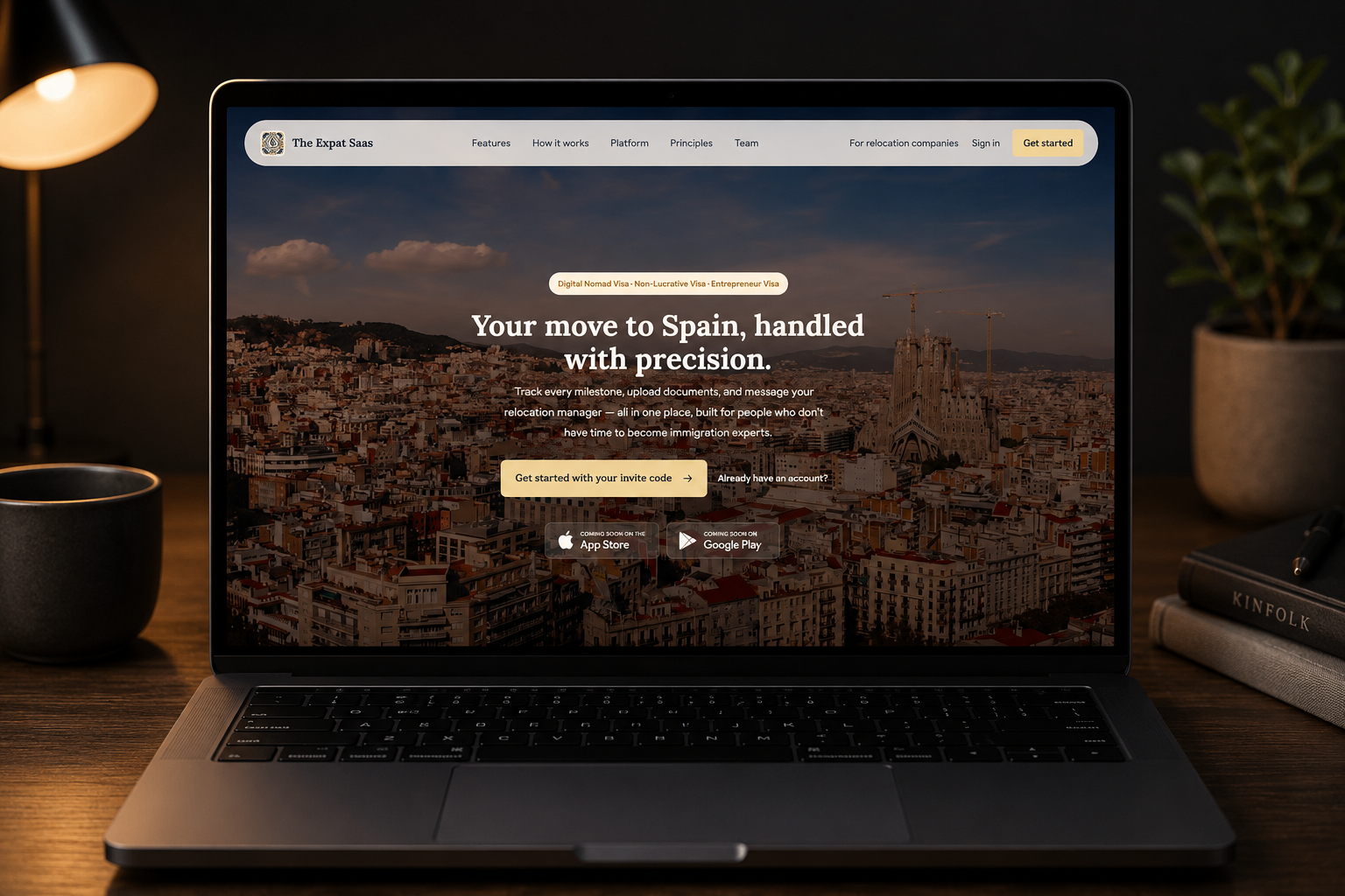 The Expat Saas — laptop mockup