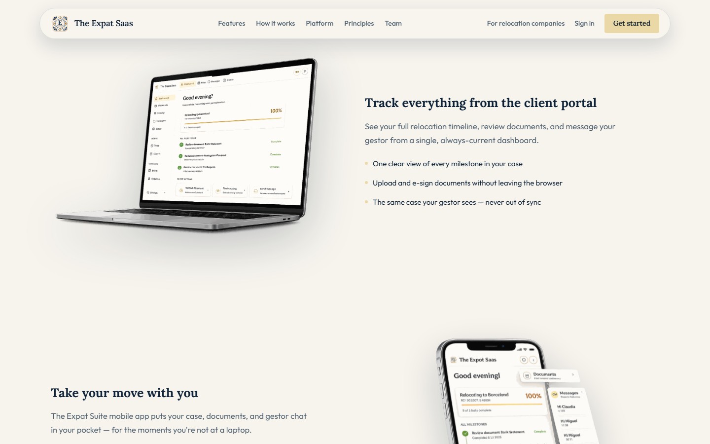 The Expat Saas — mid-page section